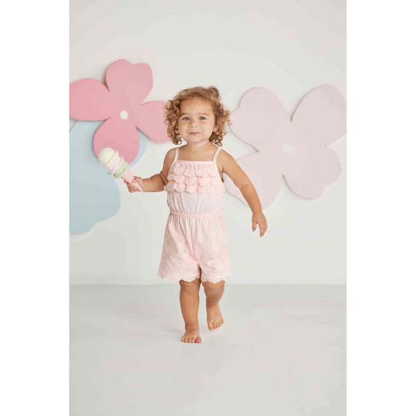 Pink Eyelet Toddler Romper Mud Pie